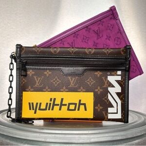 Louis Vuitton Limited Edition Virgil Abloh Double Flat Pouch Crossbody